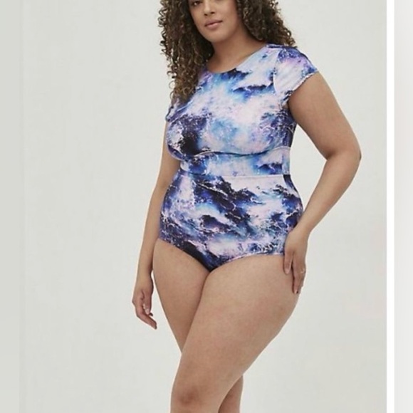 Torrid Ocean Waves Scoop Back One Piece Swimsuit Size 3X - Picture 5 of 7